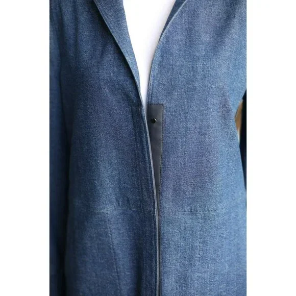 $4,100 Loro Piana Cedric Stretch Cotton/Elastane Denim Coat Size 42 NWT
